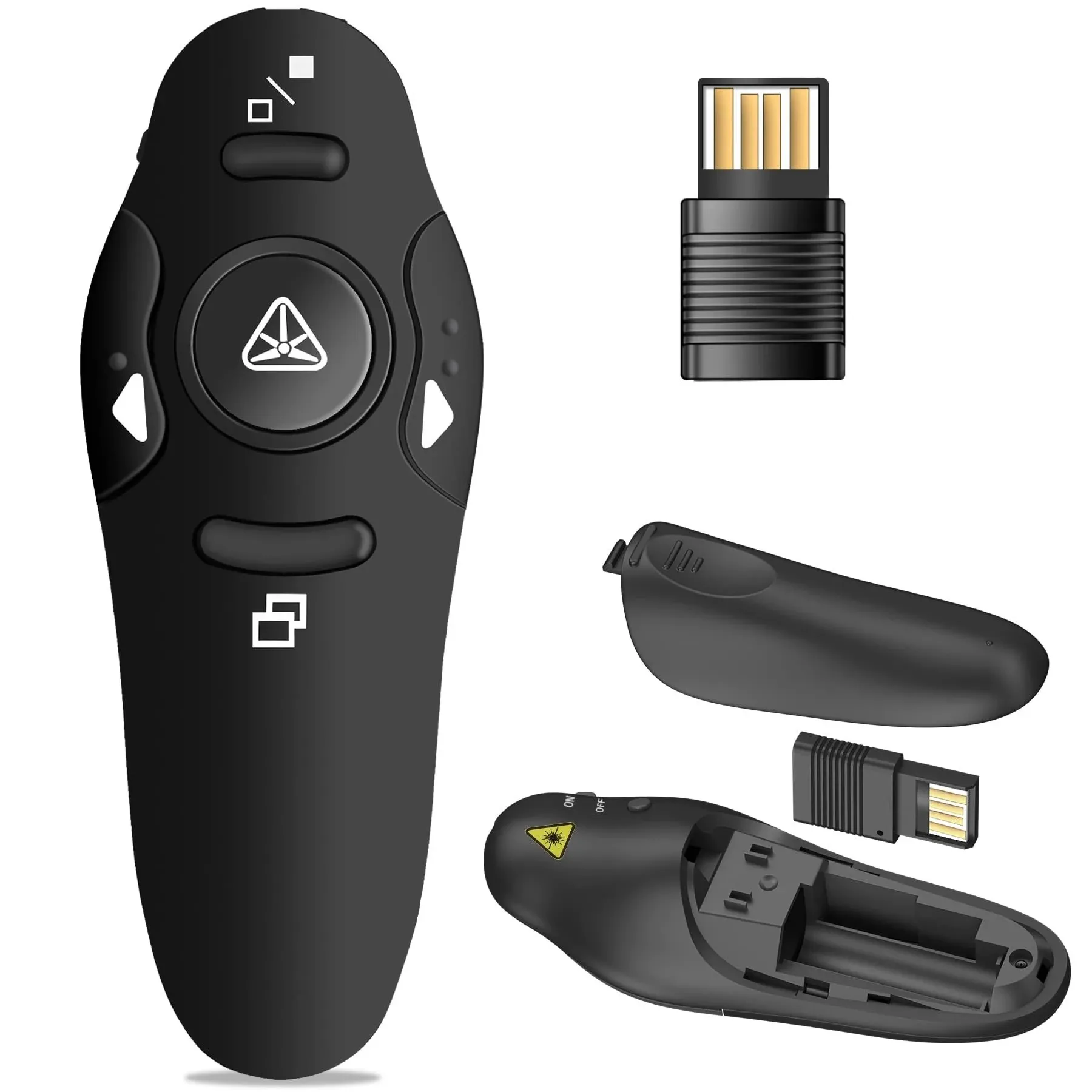 Ninjaabxy Presentation Clicker Wireless Presenter Remote USB Control PowerPoint ...