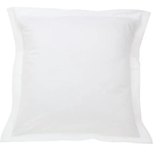 Fresh Ideas Poplin Tailored Pillow Euro Sham - White