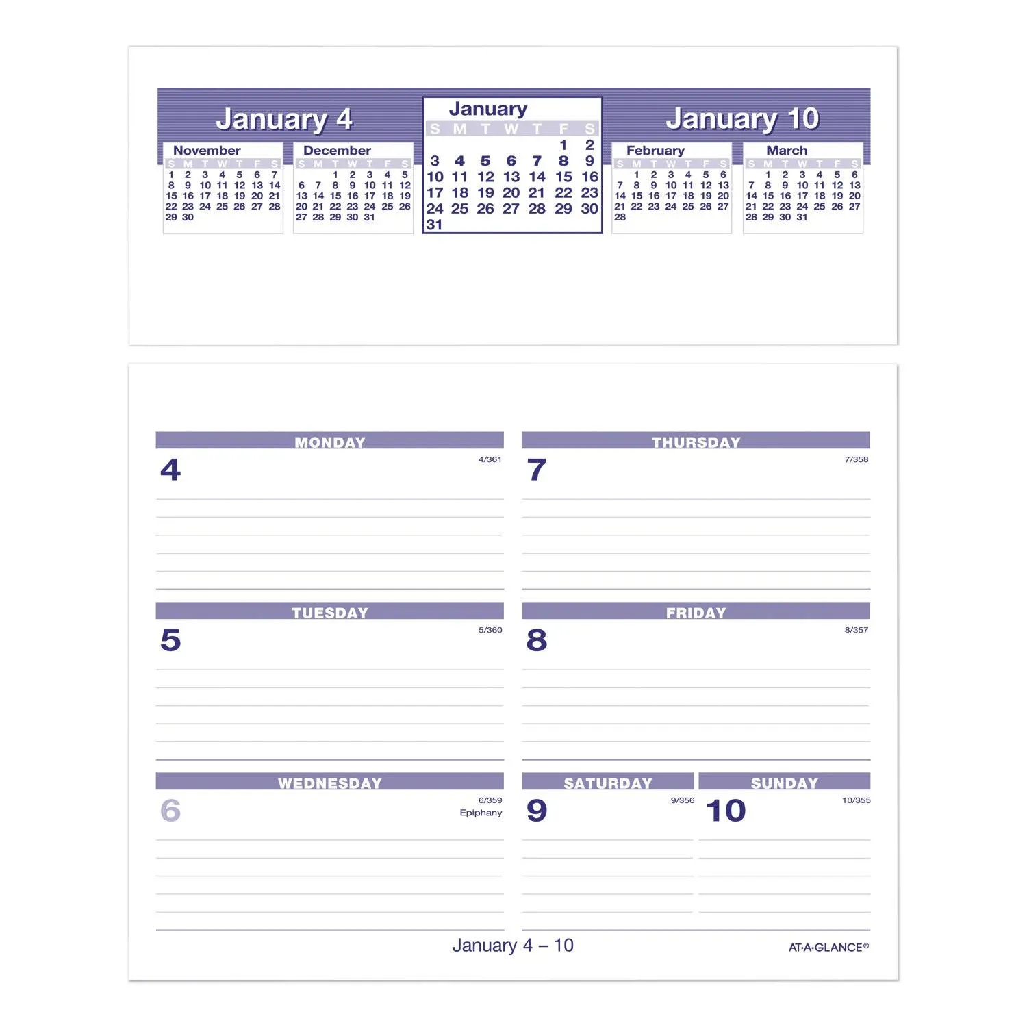 At-a-glance Flip-A-Week Desk Calendar Refill, 7 x 6, White Sheets, 2024