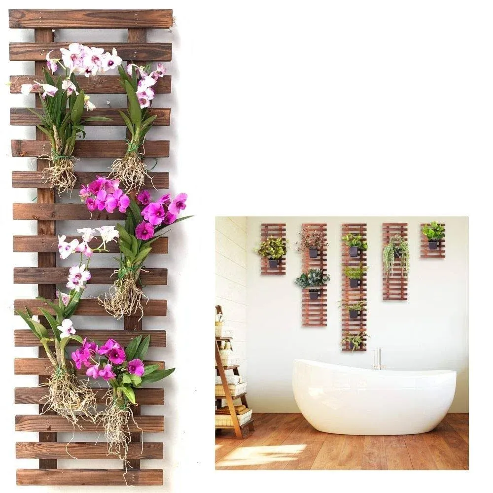 ShopLaLa Wall Planter - Wooden Hanging Planter for Indoor Plants, Plant Stand, Air Plant Succulent Holder, Vertical Garden. Large Wall Decor for