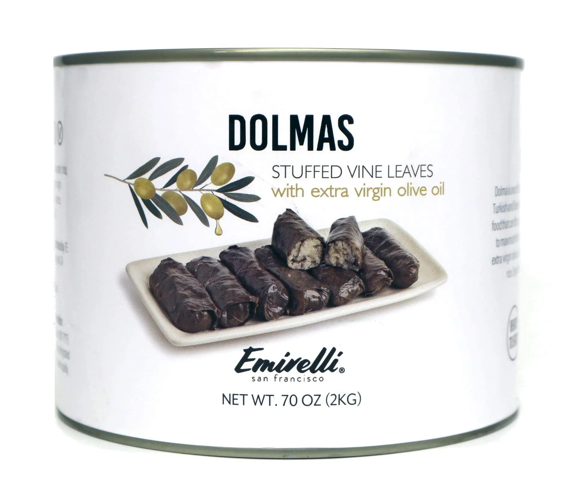 Emirelli Dolmas Stuffed Grape Leaves with Rice, Mediterranean Herbs in Extra Virgin Olive Oil – Super Tasty Ready to Eat Vegan Rolls - Traditional Turkish Recipe – Dolmades Can