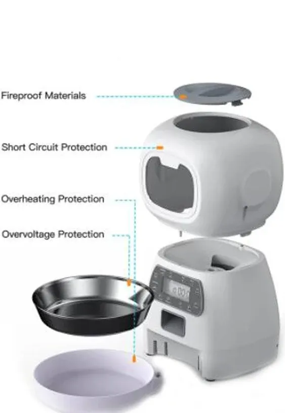 Automatic Cat Feeder for 2 Cats, ALUKE 6.5L Pet Feeder for Cats &amp; Dogs Dry Fo...