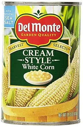 Del Monte White Cream Corn - 14.75 oz. can, 12 cans per case