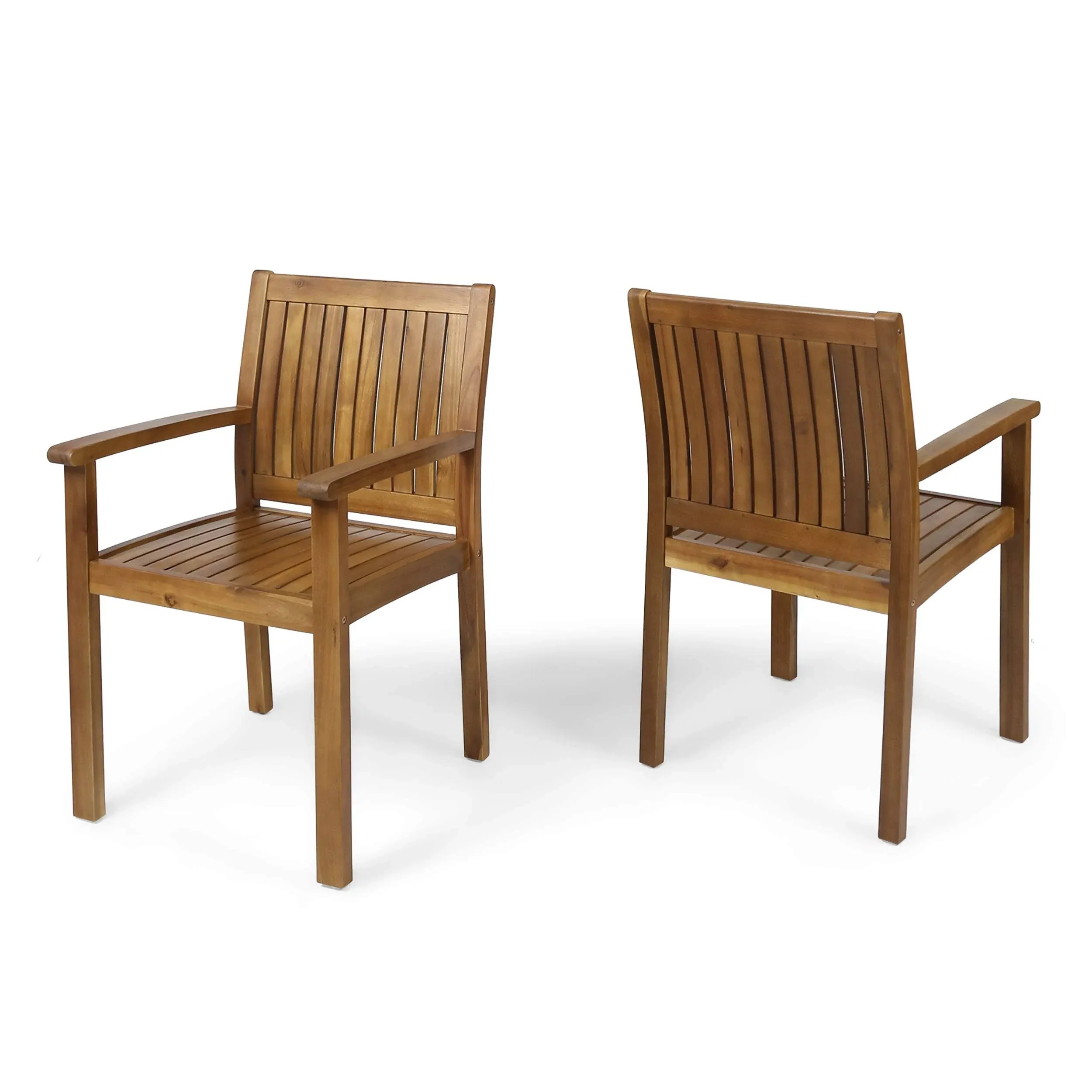 Kylan Outdoor Acacia Wood Dining Chairs (Set of 2) Teak