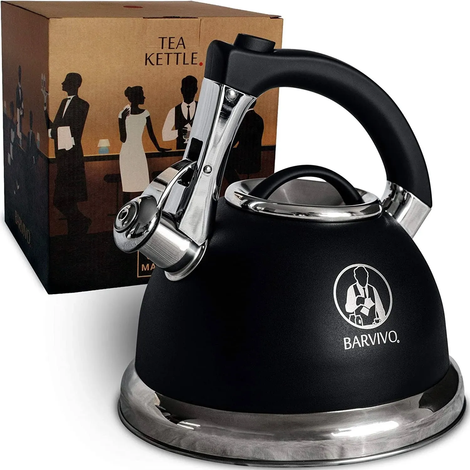 Barvivo Premium Whistling Tea Kettle - Perfect for Preparing Hot Water Fast for ...