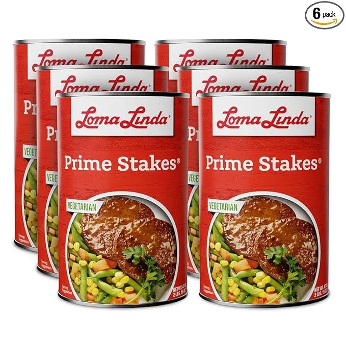 Loma Linda - Plant-Based Meat substitute 47 oz Prime Stakes, 6 Pack