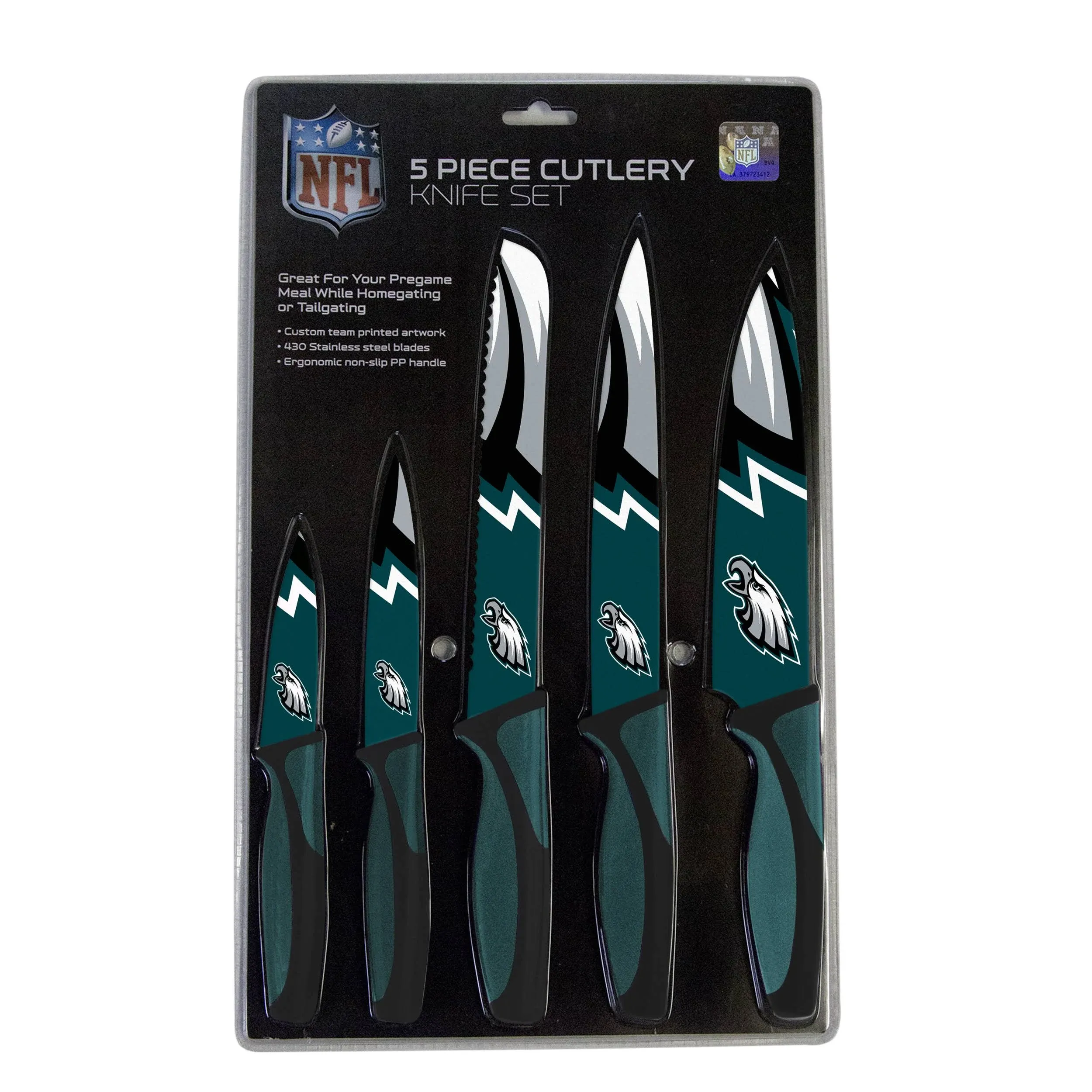 Sports Vault NFL Philadelphia Eagles Logo Kitchen Knives Set of 5