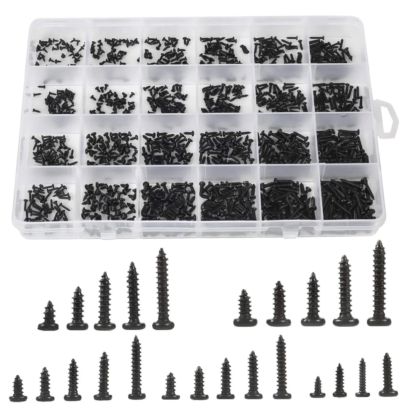 1100pcs Round Pan Head Tapping Screws Laptop Notebook Computer Screws Kitm1.2m1.