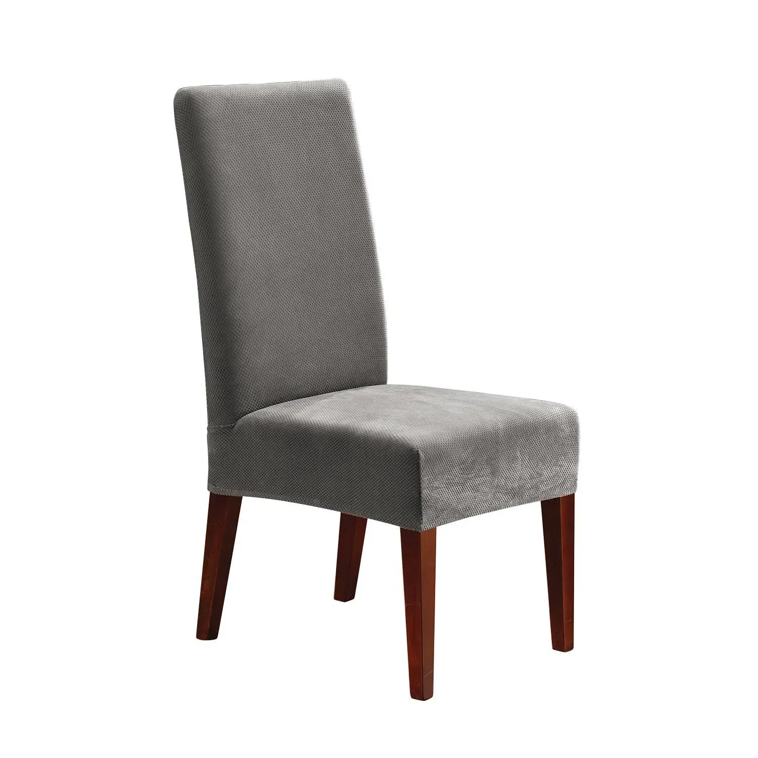 SureFit Stretch Pique Short Dining Chair Slipcover in Taupe