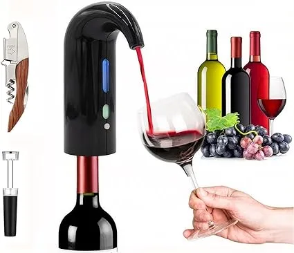 Electric Wine Aerator Wine Decanter Pump Dispenser Set 2022 NEW Automatic Wine Aerator Pourer Spout One-Button Smart Wine Decanter Wine Dispenser Pump Gift for Wine Lovers or Own Use