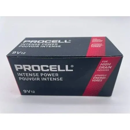 PX1604 Duracell Procell Intense 9V 9V, 6LR61 Cell Alkaline Battery - 12 Pack