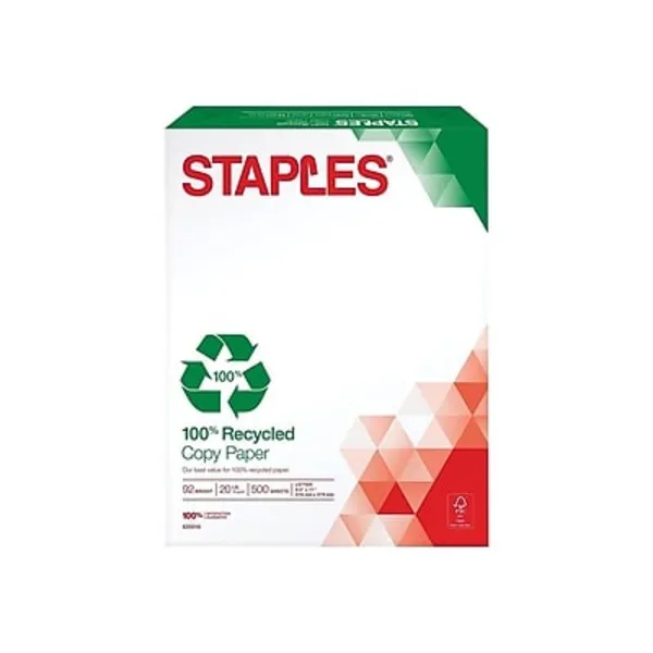 Staples 100% Recycled Copy Paper 8" x 11"