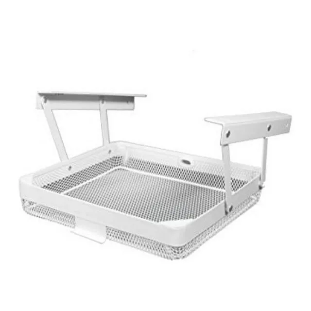 Anything Keeper - Organizer for Home, Kitchen, Bathroom, RV, Small Spaces - Storage Organizers - Compact Metal Basket - Under Cabinet Holder - Easy Install - Holds Strong - 11 x 10 x 2.5 in - White