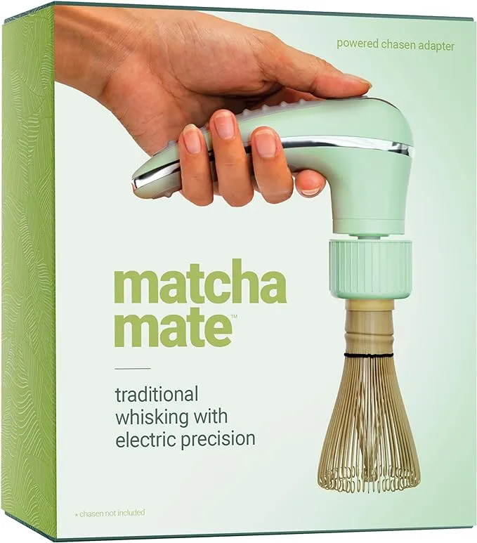 Matcha Mate Electric Powered Bamboo Whisk - Traditional Whisking with Electronic Precision - Rechargeable Portable Matcha Tea Frother, Stirrer, Mixer, Making Machine Set Accessories Kit - Macha Gift