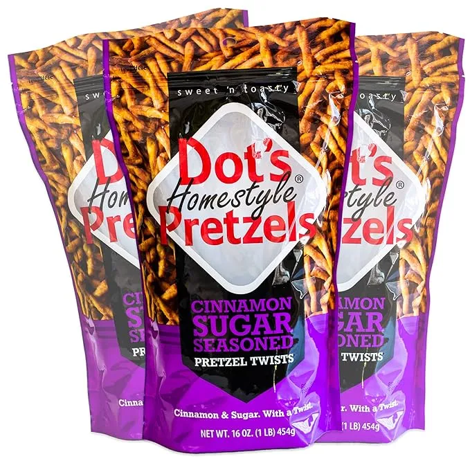 Dot's Cinnamon Sugar Pretzel Twists - Coated with Delicious Cinnamon Flavor - 3, 16oz bags