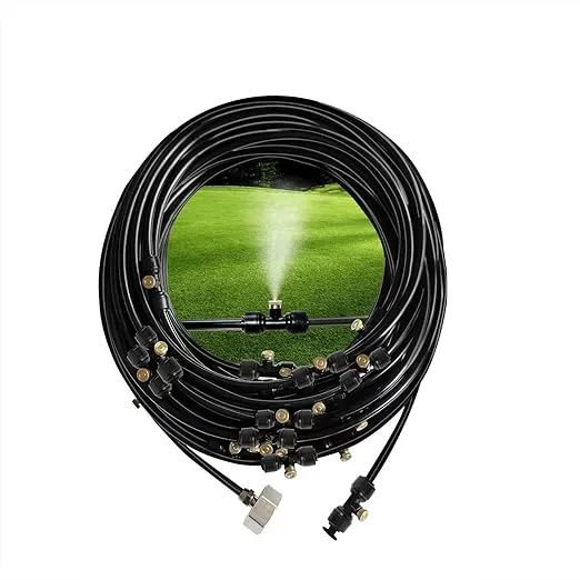 Soheju Misting Cooling System 98.4 ft Spray line + 50 Brass Cooling Atomizer nozzles +45 connectors + Brass adapters for Courtyard