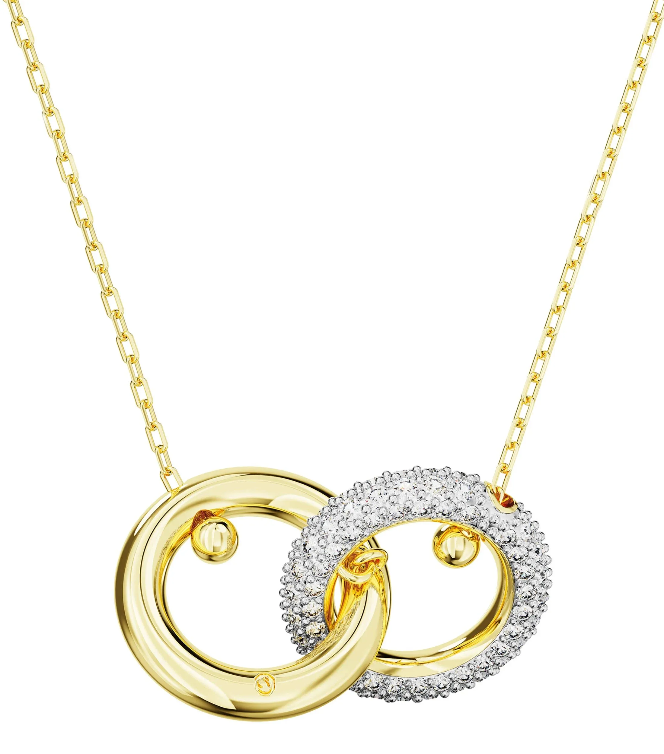 Swarovski Dextera Interlocking Loop White, Gold-Tone Plated Pendant