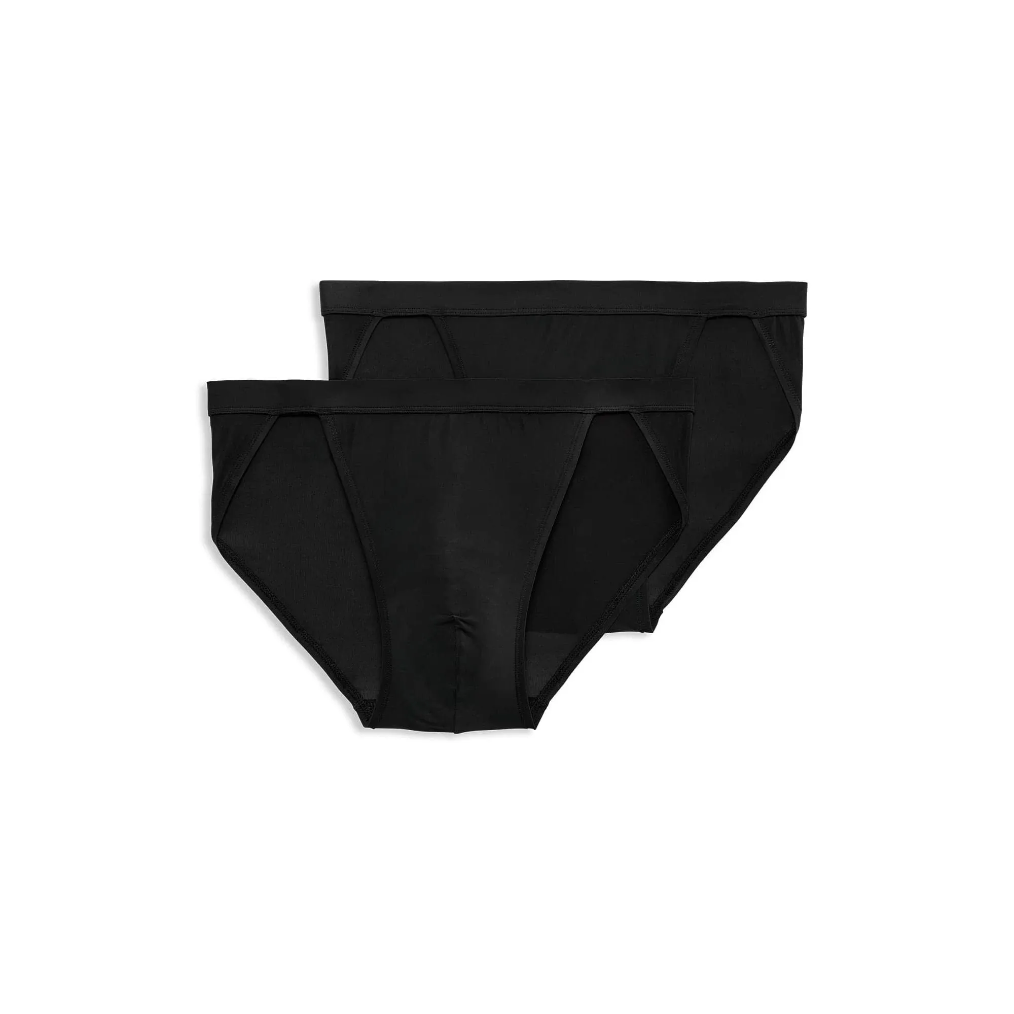 Jockey Men's Elance Microfiber String Bikini - 2 Pack S Black