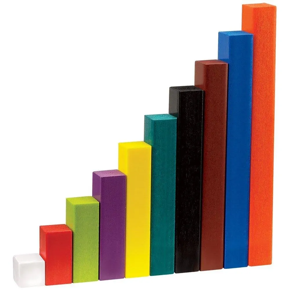 Hand2Mind Cuisenaire Rods, Individual Set, Math Manipulatives, Montessori, 74 Pl