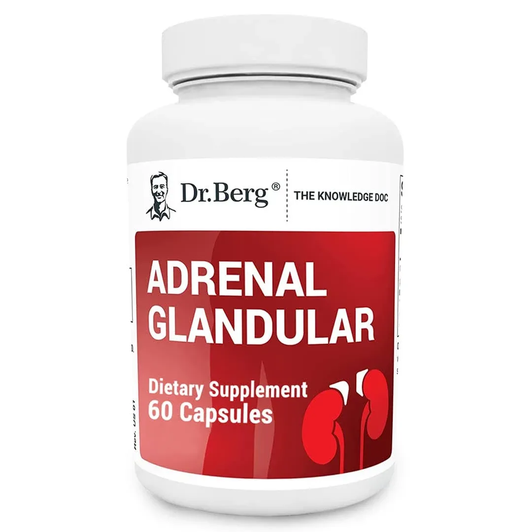 Dr. Berg Adrenal Glandular Formula - Adrenal Cortex Supplement, 60 Veggie Capsules