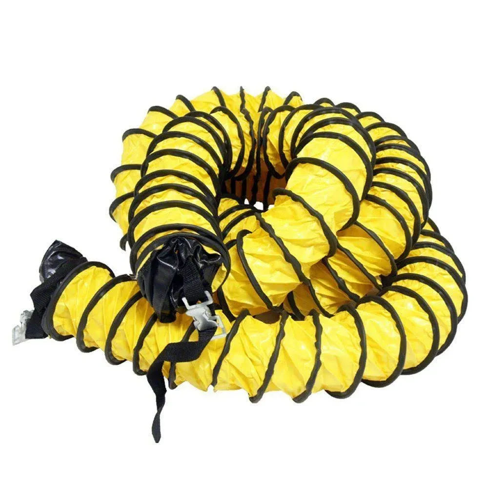 Rubber-Cal Air Ventilator Yellow Ventilation Duct Hose Fully Stretched, 04-Inch ...