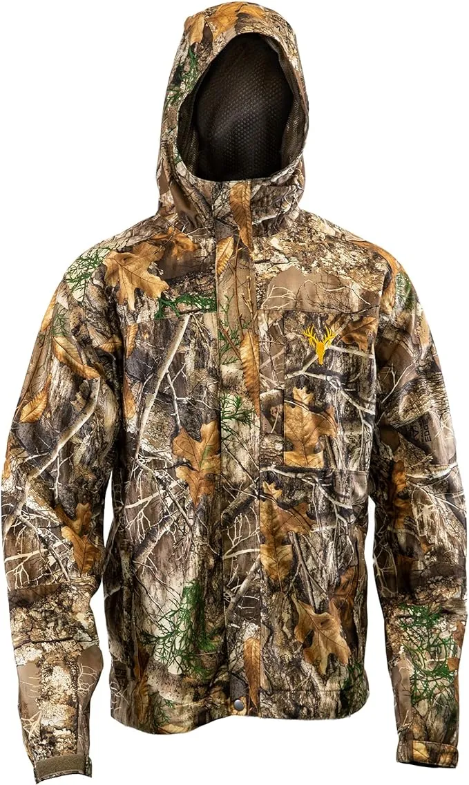  Men’s Camo Rain Jacket, Breathable Lightweight Jacket XX-Large Realtree Edge