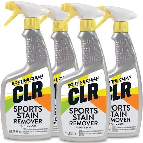 CLR Sports Stain and Odor Remover, 22 Ounce Spray Bottle (Pack of 4)