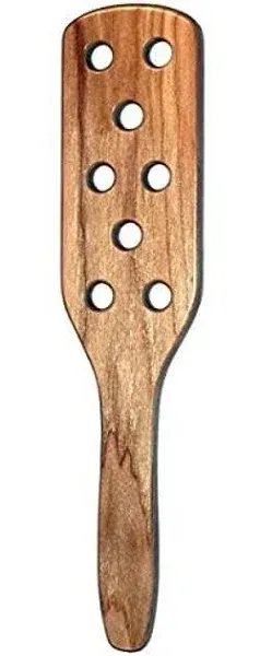 Carpet Beater, Hardwood Paddle with Holes - Clear Finish