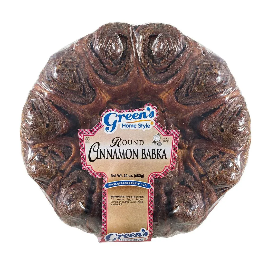 Green's Bakery Round Kosher Cinnamon Babka - 24 oz.