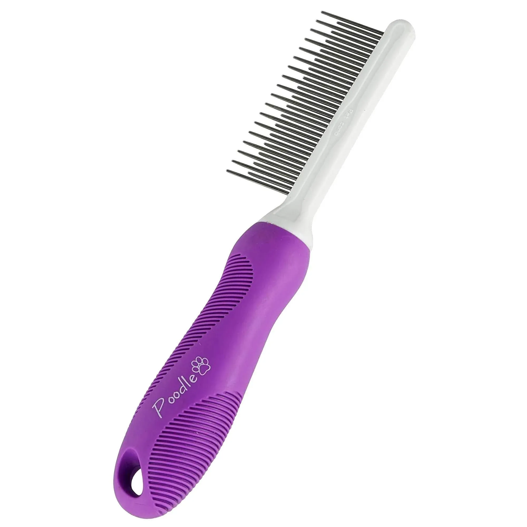 Dog Comb with Long &amp; Short Stainless Steel Teeth - Detangling Cat Comb for Remov