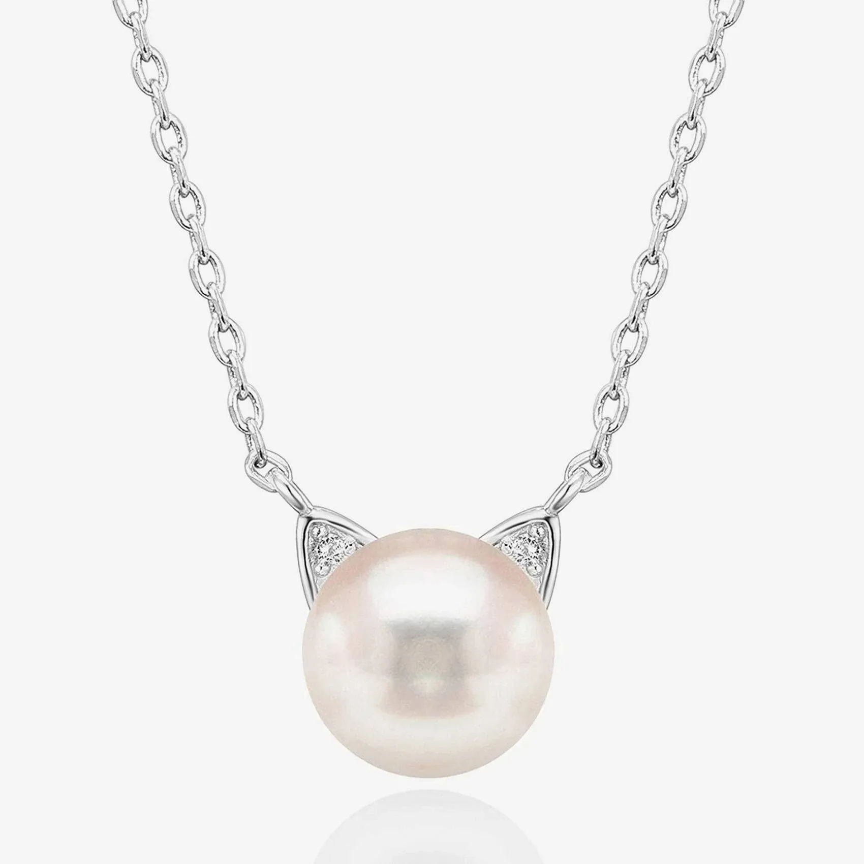 Freshwater Cultured Cat Pearl Gold Necklace for Women by PAVOI