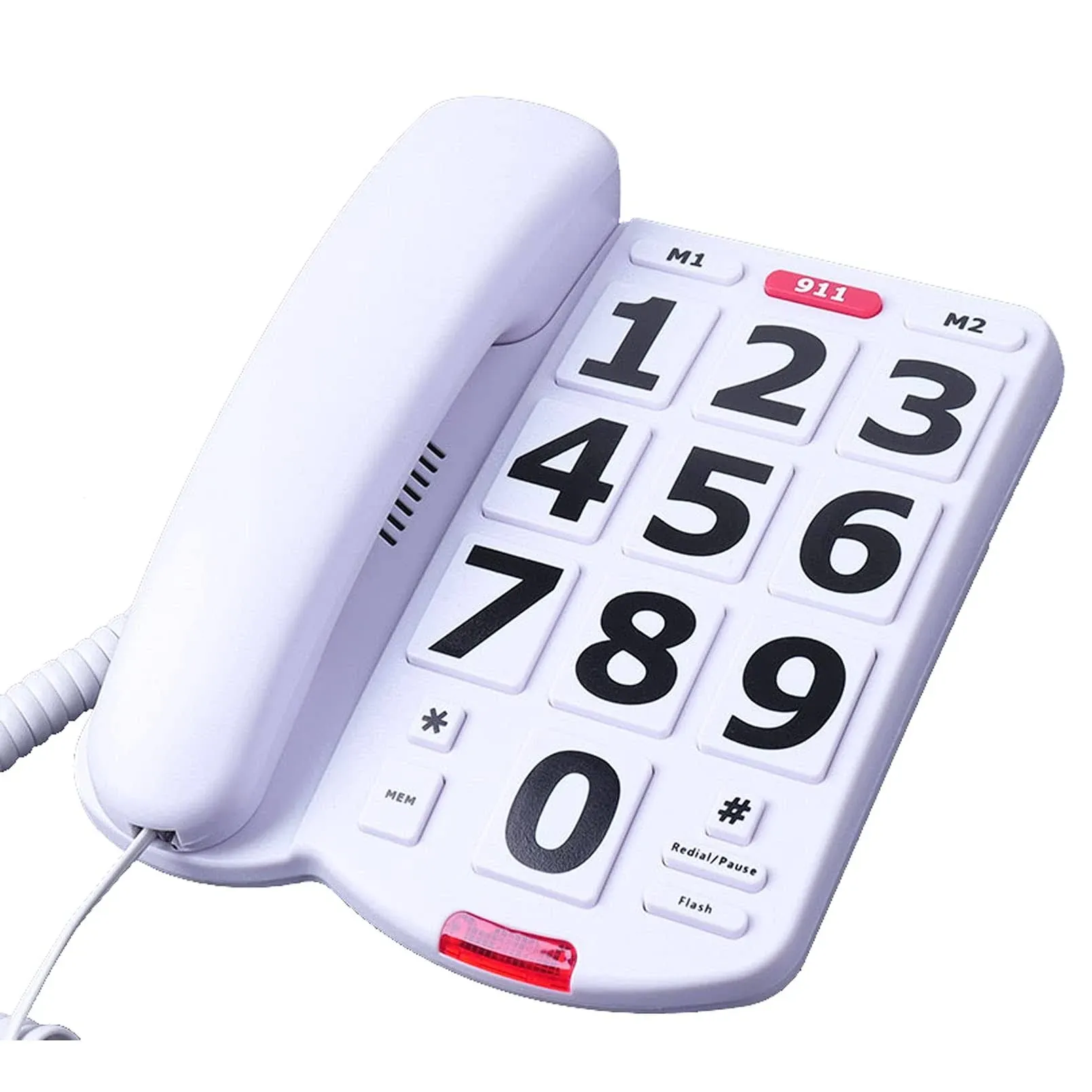 Corded Big Button Landline Phones for Seniors Home, Single Line Easy to Read Des