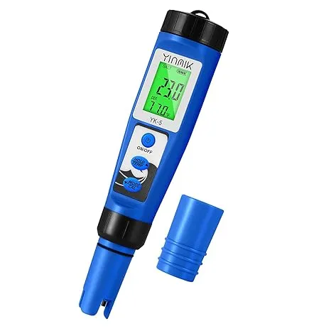 YINMIK Ph Salt Meter 5 in 1 Ph TDS EC Salinity Tester for Pool Spa Aquarium Hydr