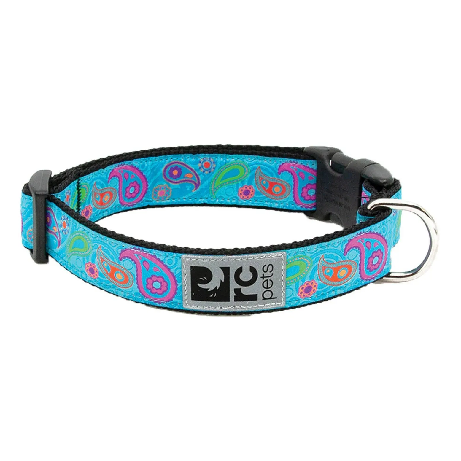 RC Pets 1 inch Adjustable Dog Clip Collar Medium Tropical Paisley