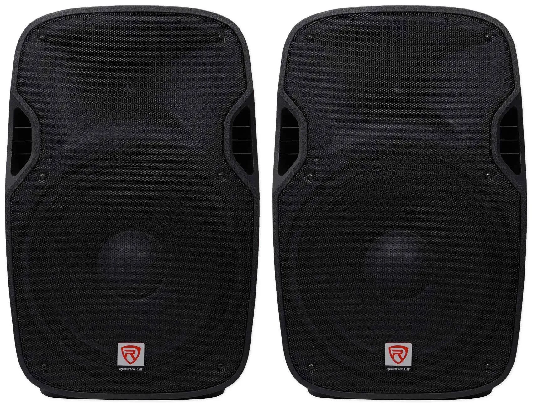 (2) Rockville SPGN154 15&#034; Passive 1600W DJ PA Speakers Lightweight Cabinet 4 Ohm