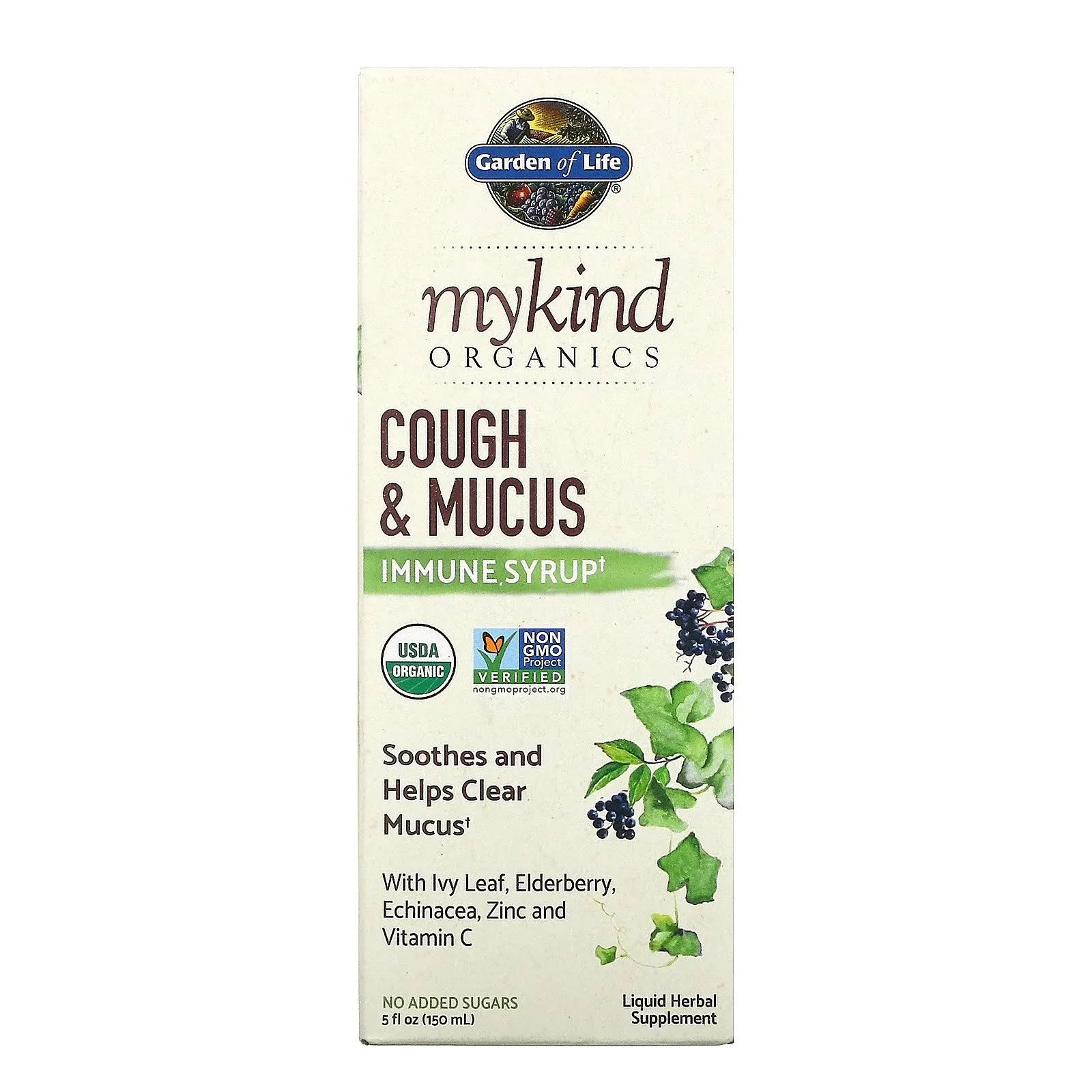 Garden Of Life, MyKind Organics, Cough & Mucus Immune Syrup, 5 fl oz