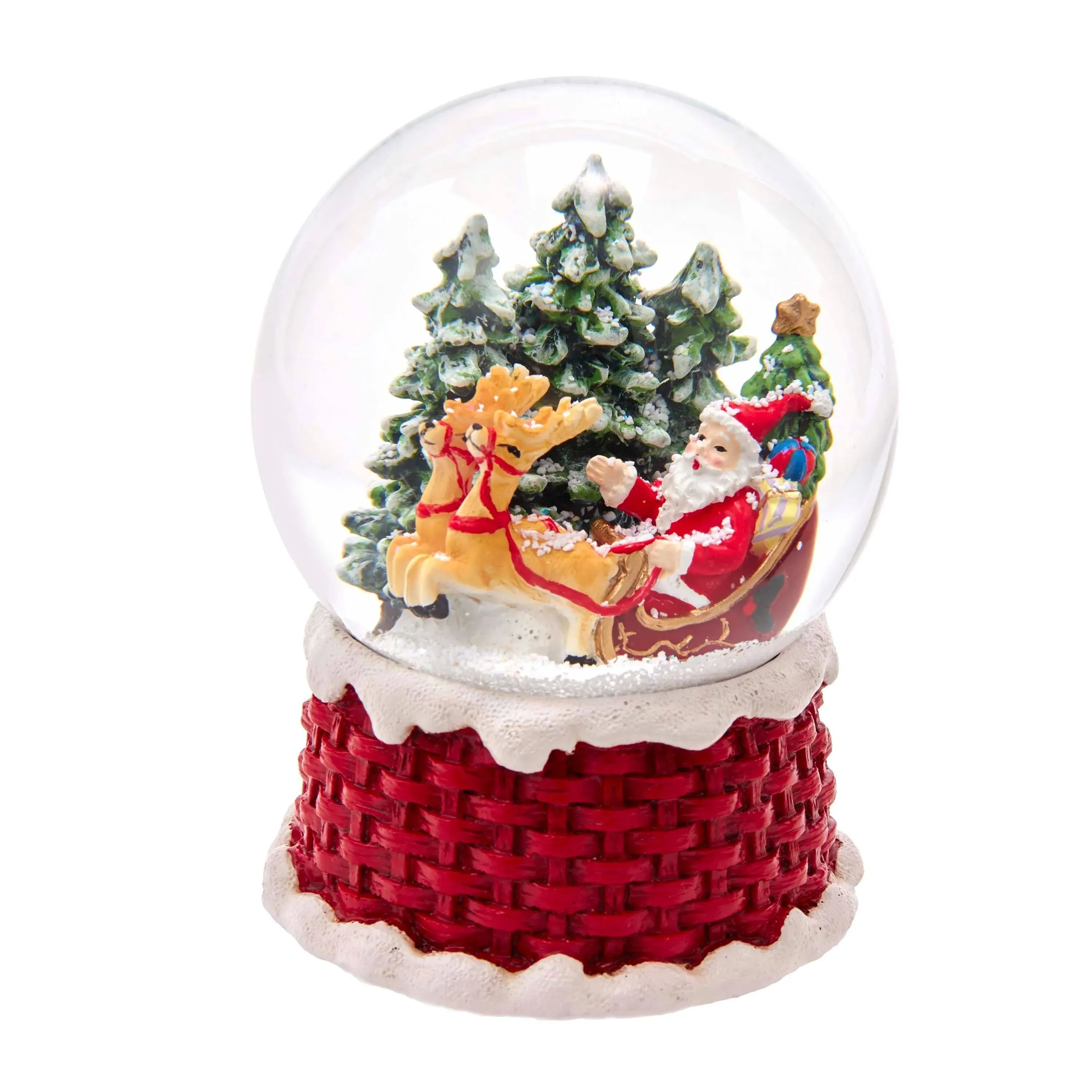 Kurt Adler 100MM Musical Santa On Sleigh Water Globe