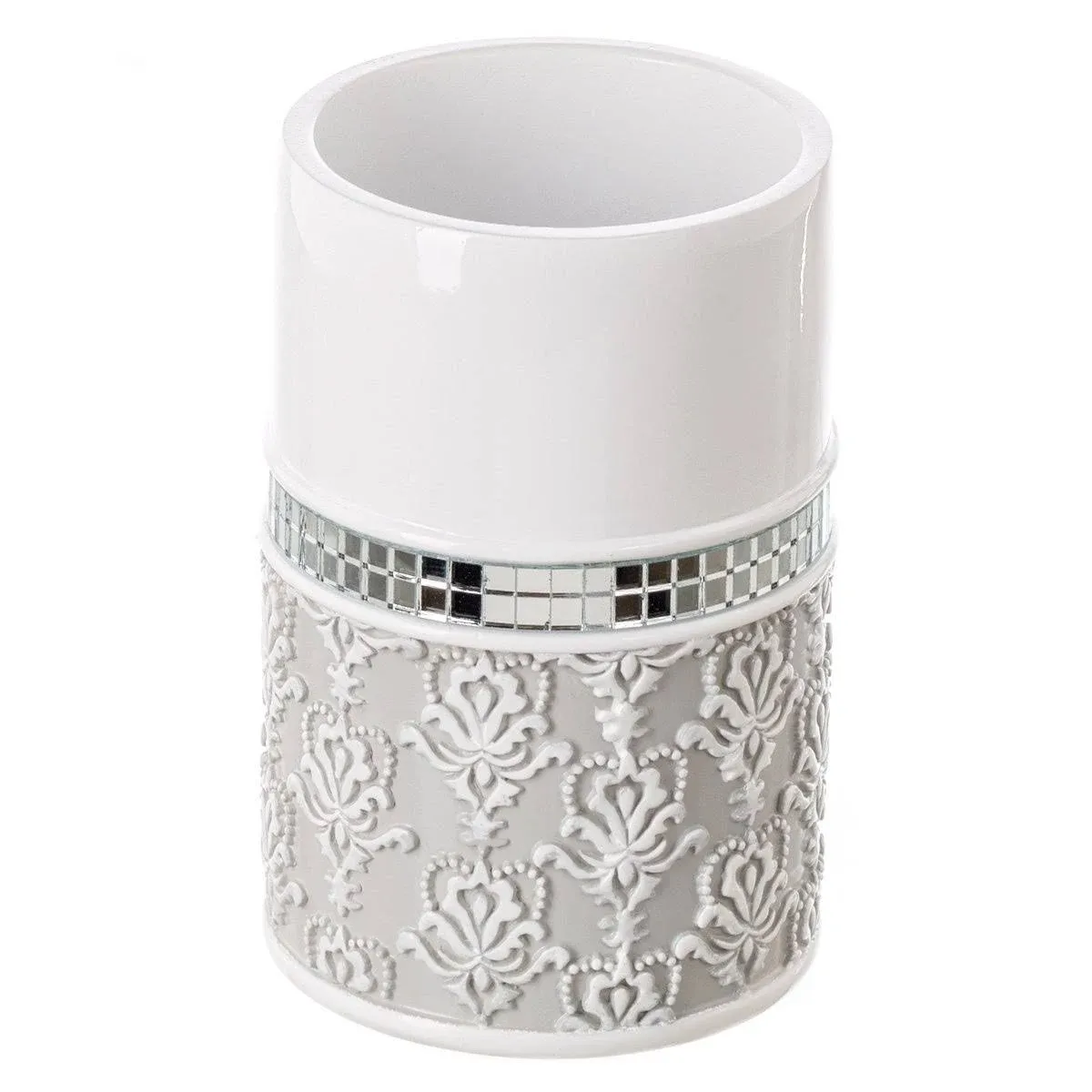 Creative Scents Mirror Damask Bathroom Tumbler Cup, Decorative Rinse Cup for ...