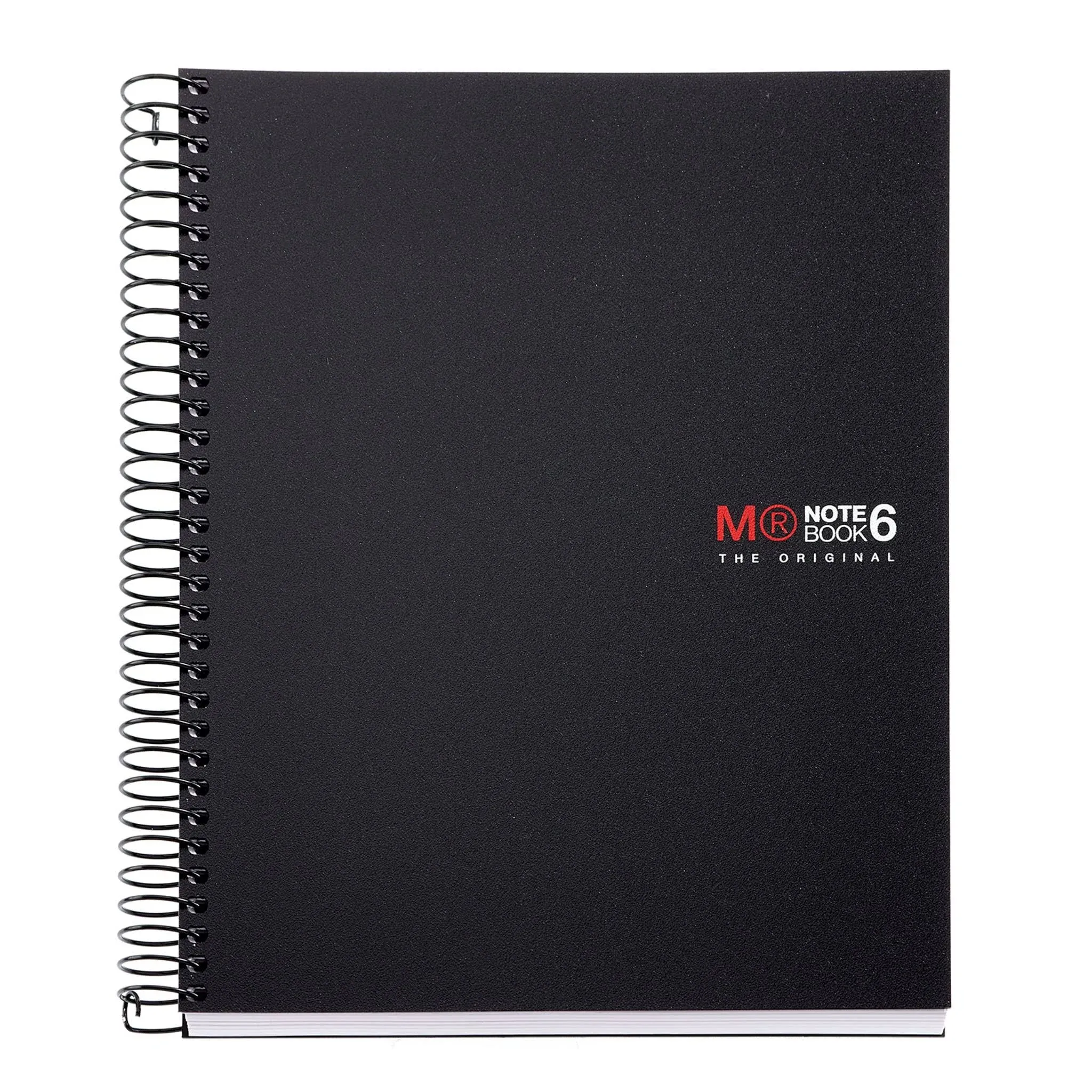 Miquelrius 6 x 8 Wirebound Notebook, 6-Subject, College Ruled Black