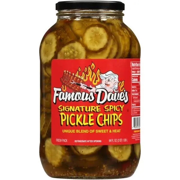 Famous Dave's Signature Spicy Pickle Chips - 64 oz jar