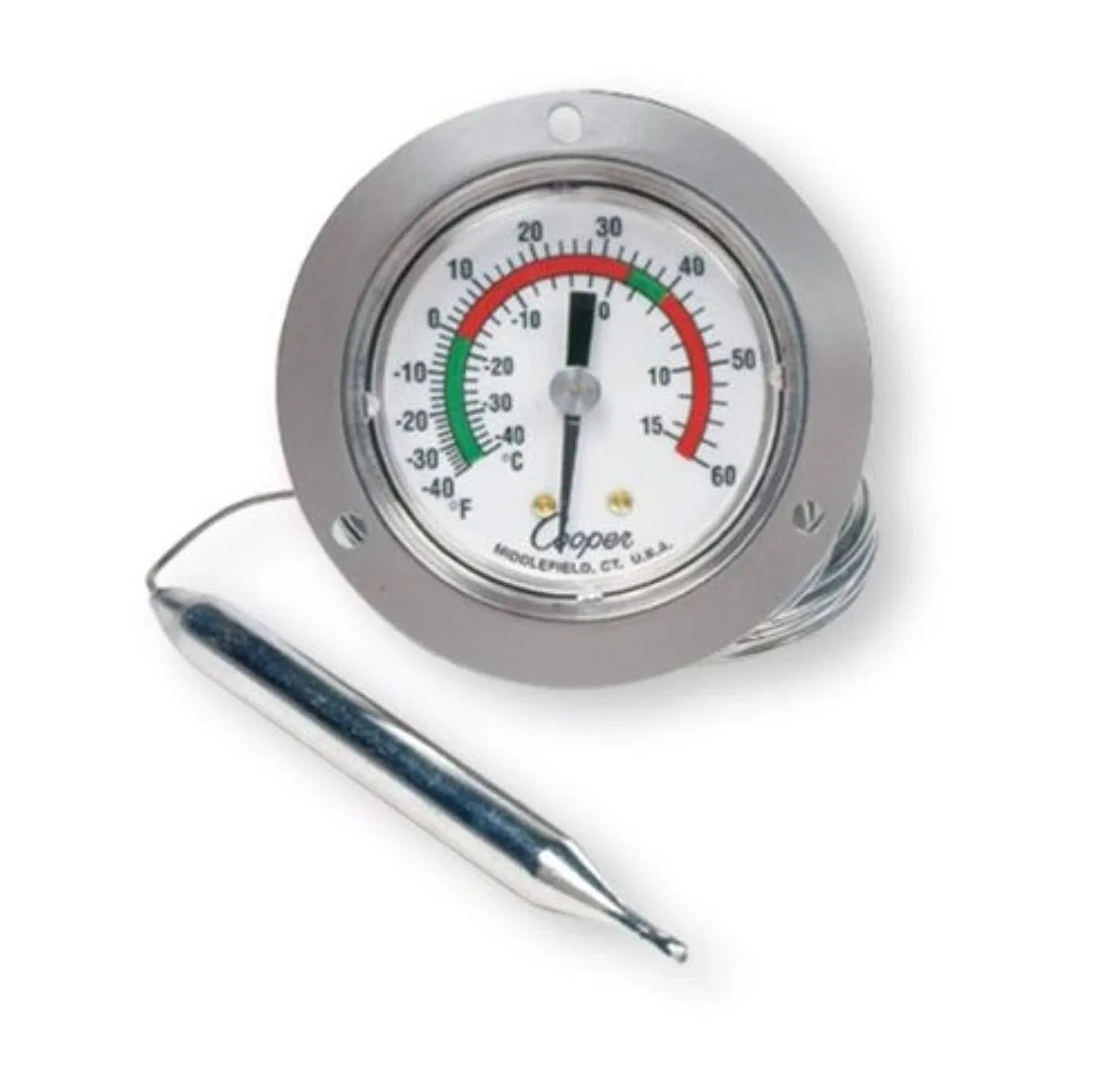 Cooper Atkins 6142-58 Remote Reading Thermometer -40-60° F Front Flange 2” Dial