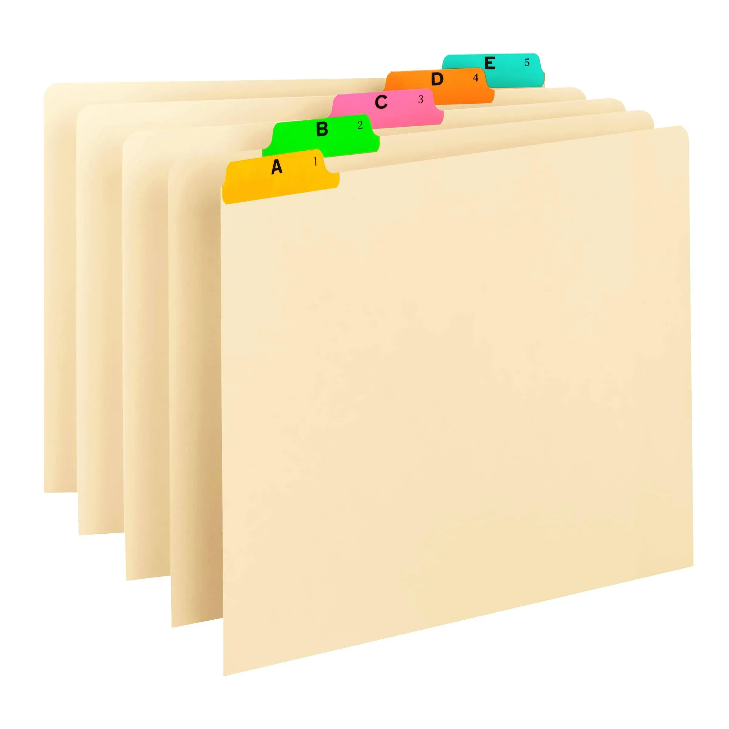 Smead Recycled Top Tab File Guides, Alpha, 1/5 Tab, Manila, Letter, 25/Set