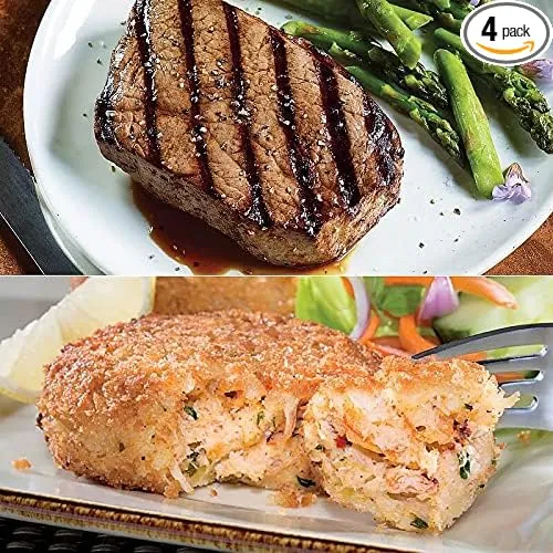 Top Sirloin and Crab Cakes