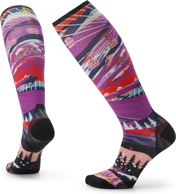 Smartwool Women's Ski Zero Cushion Skication Print OTC Socks