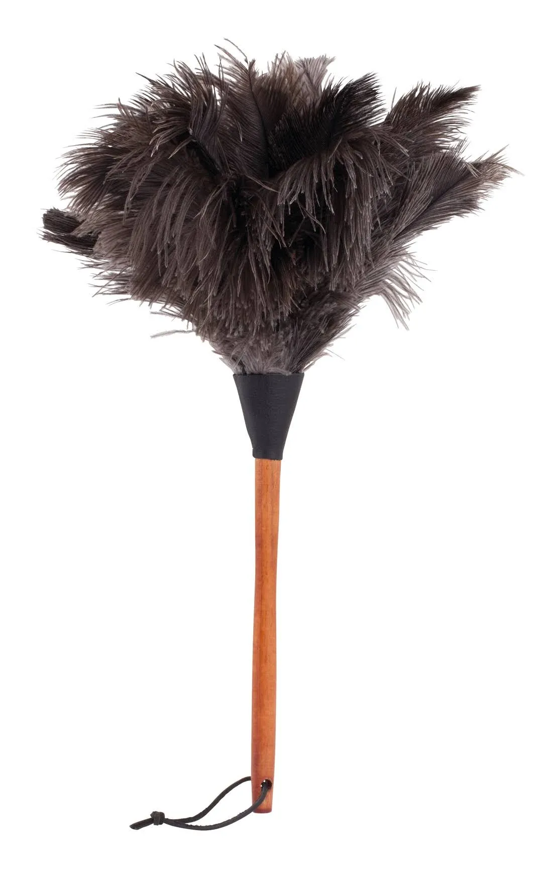 Redecker Ostrich Feather Duster with Varnished Wooden Handle, 19-2/3-Inches, Black