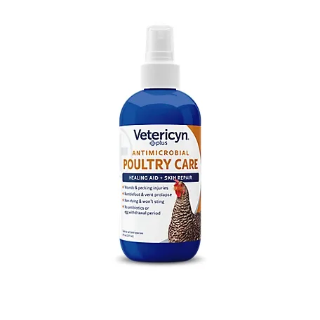 Vetericyn Plus Antimicrobial Poultry Care Spray, Healing Aid and Skin Repair. 8 oz.