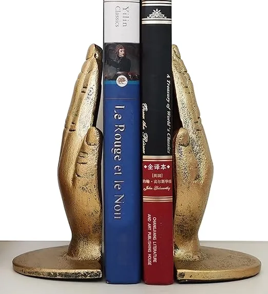 Iron Hand Bookends Cast Iron Decorative Accent For Home Decor Bookshelf Living R