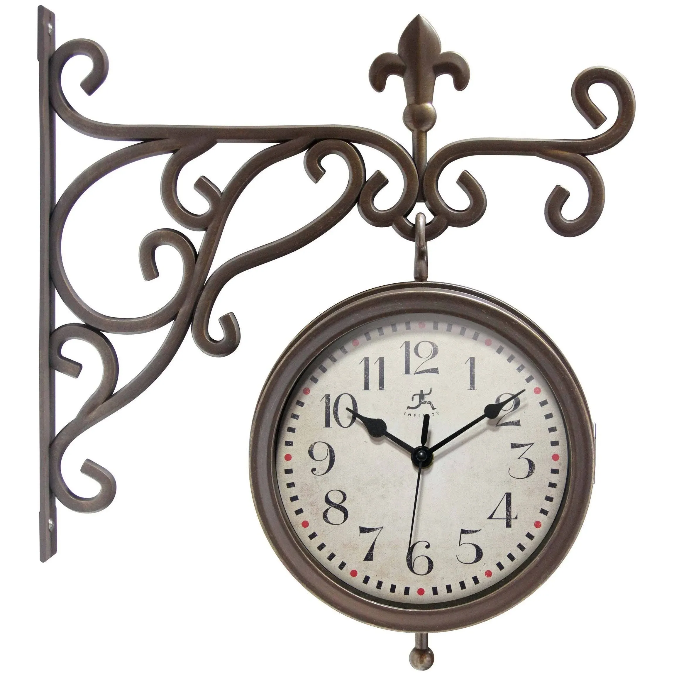 Infinity Instruments Beauregard Double-Sided Wall Clock and ThermometerInfinity Instruments Beauregard Double-Sided Wall Clock and Thermometer