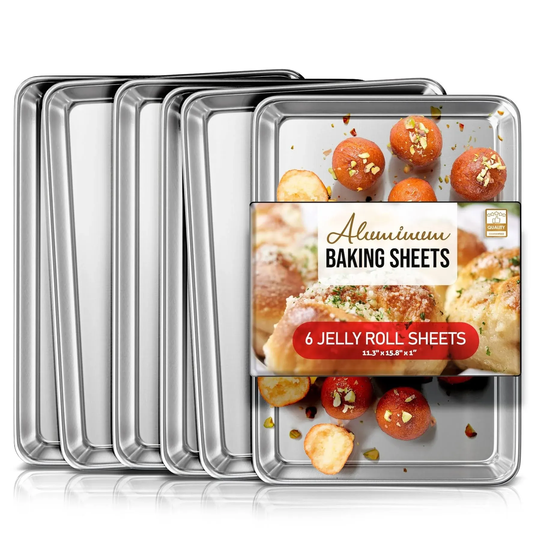 Joytable Aluminum Steel Non-Stick Baking Sheet/Cookie Sheet Set - Jelly Roll ...