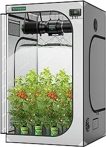 Gray Mylar Grow Tent for Hydroponic Plants VIVOSUN Size: 80" H x 48" L x 48" D